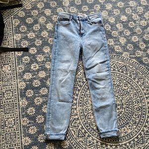 Zara high waisted light wash mom jean
